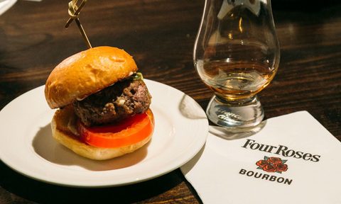 the manual four roses bourbon pairing food mini burger FEATURE