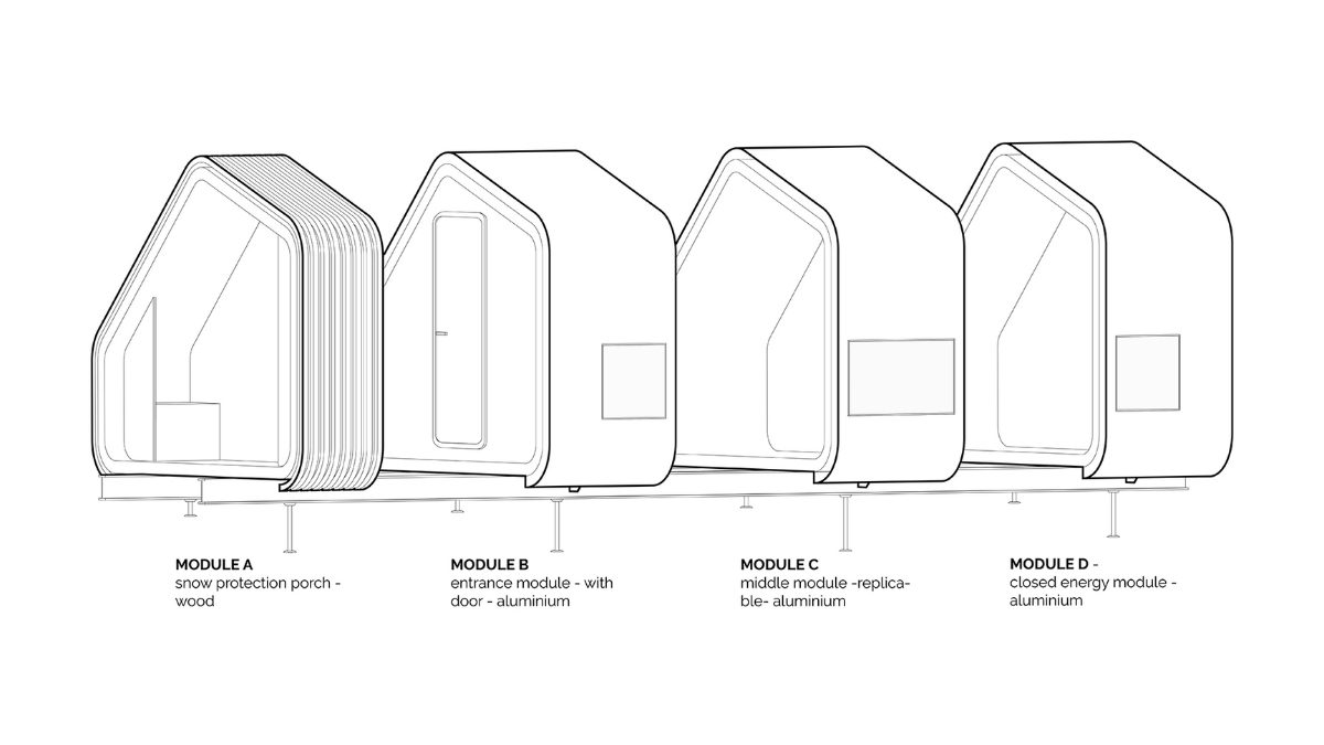 modular mountain shelter diagram