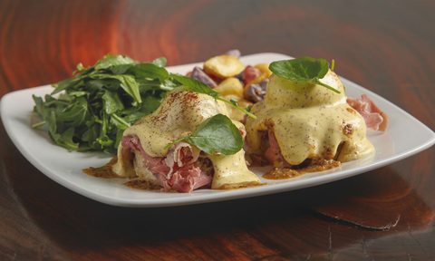 barbecue pork eggs benedict Justin Cucci