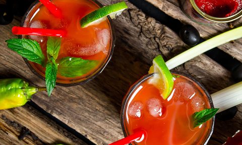 Bloody Mary cocktail with lime
