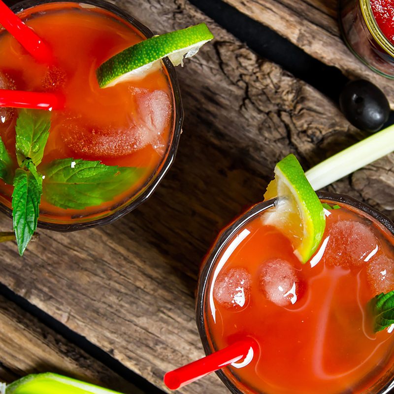 Bloody mary cocktail lime