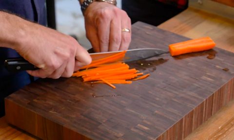 Cutting carrots