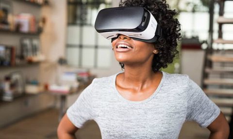 Women wearing VR gear