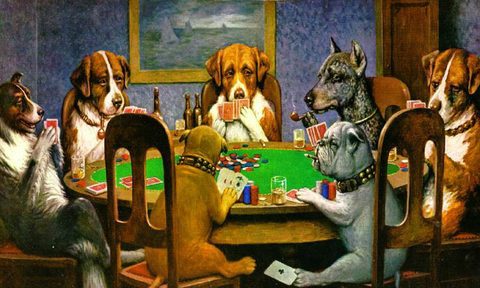 dogs playing poker image poker night