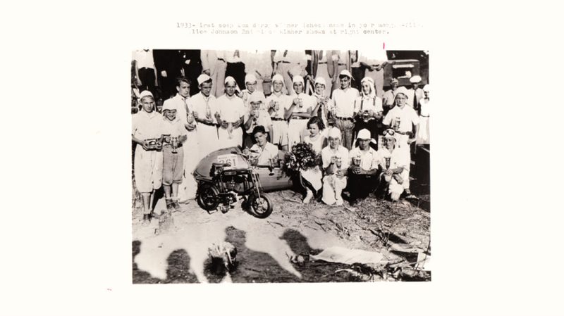 Alice Johnson and fellow winners of Soap Box Derby 1933 Wright State Archives