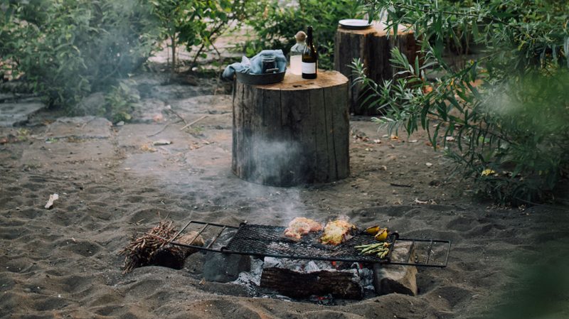 backyard party grill fire