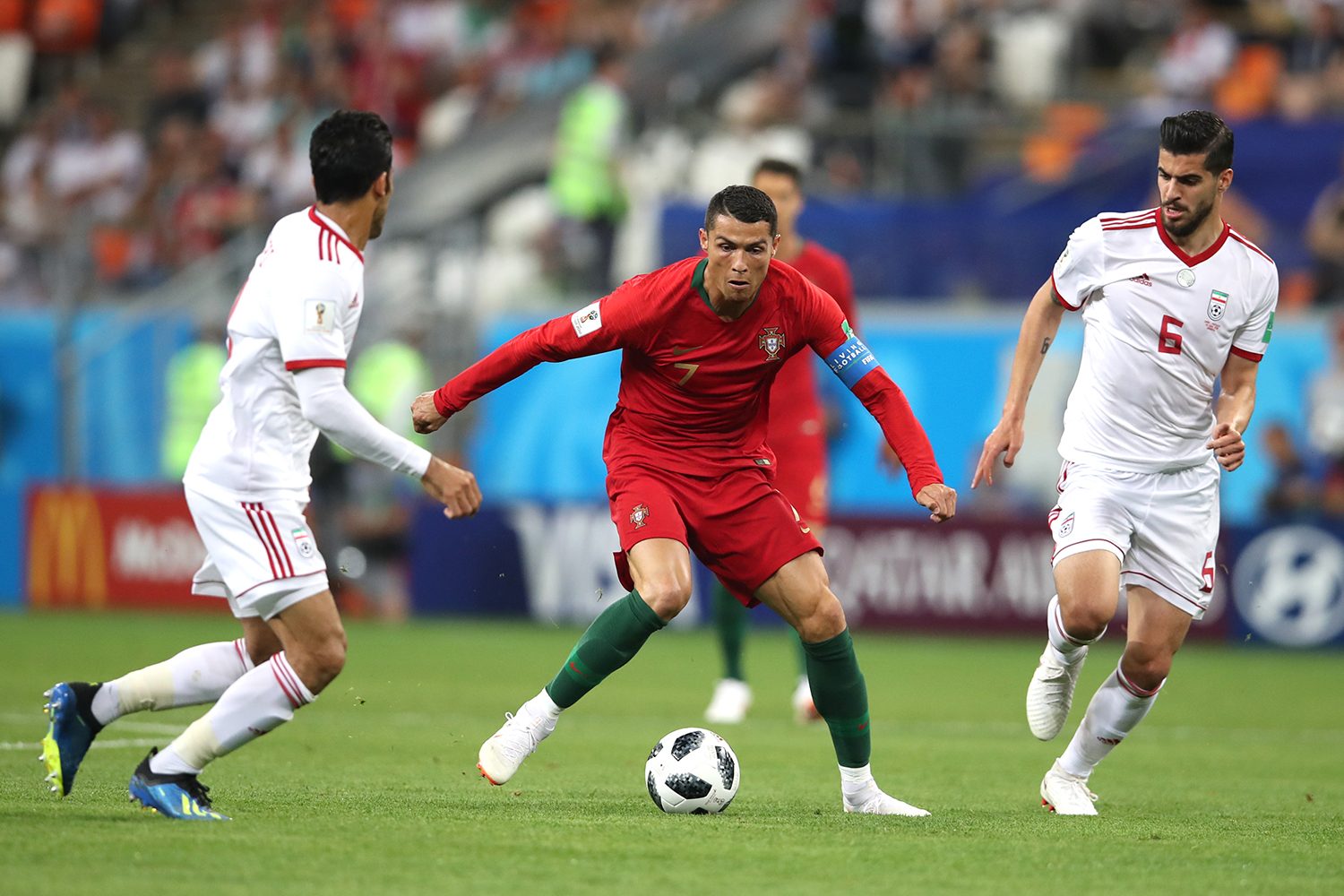 Cristiano Ronaldo on the pitch.