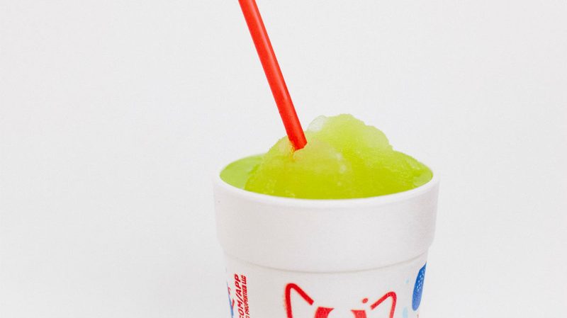 sonic pickle slushie cup closeup