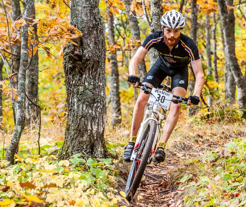 Mountain biking in the woods
