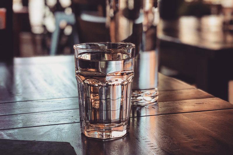 drinking water glass
