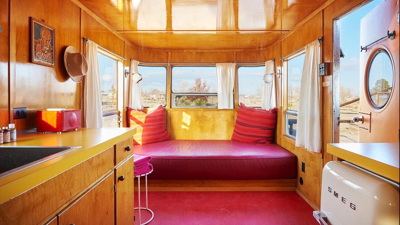 el cosmico hotel trailer interior