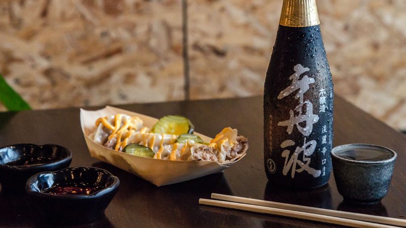ozi dumplings sake pairing cheeseburger