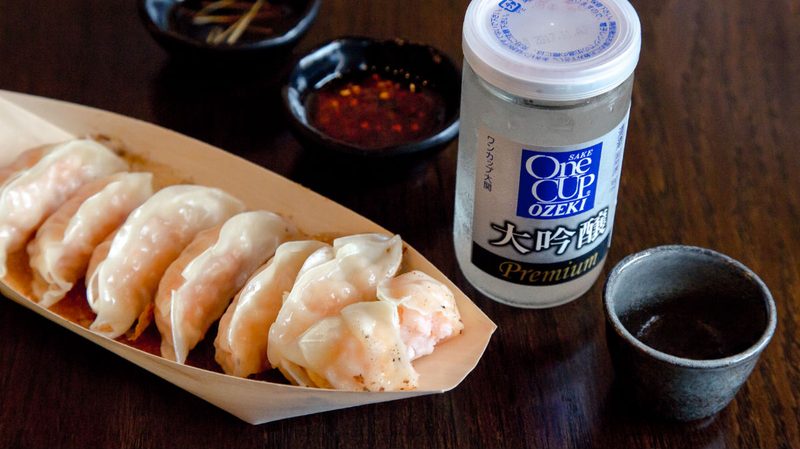 ozi dumplings sake pairing shrimps