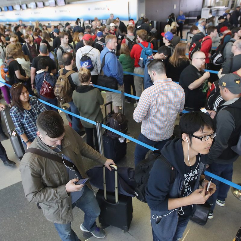 TSA security check line