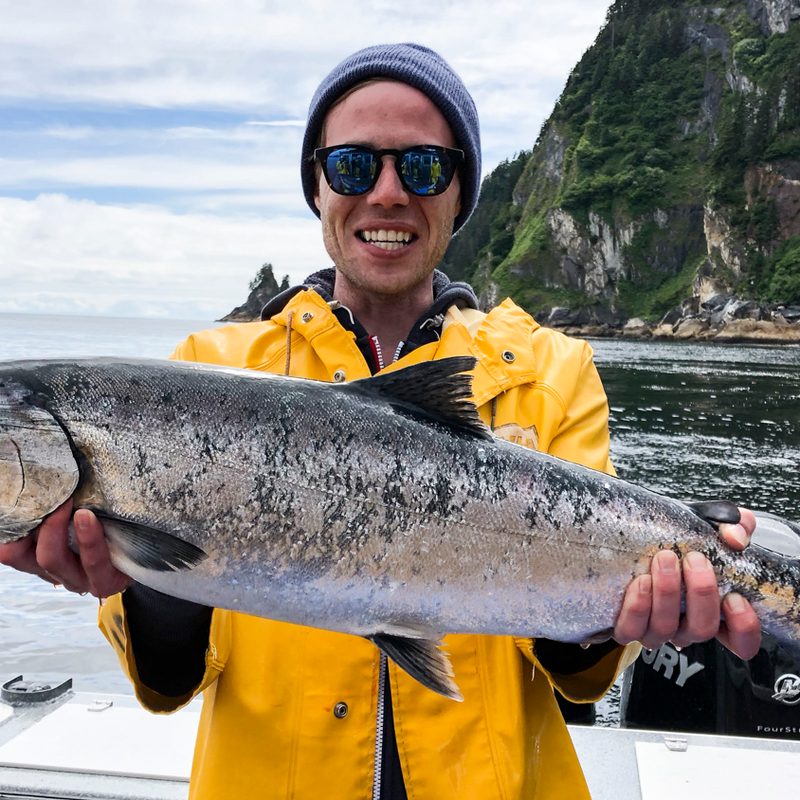 salmon fishing in alaska waterfall resort fishing18