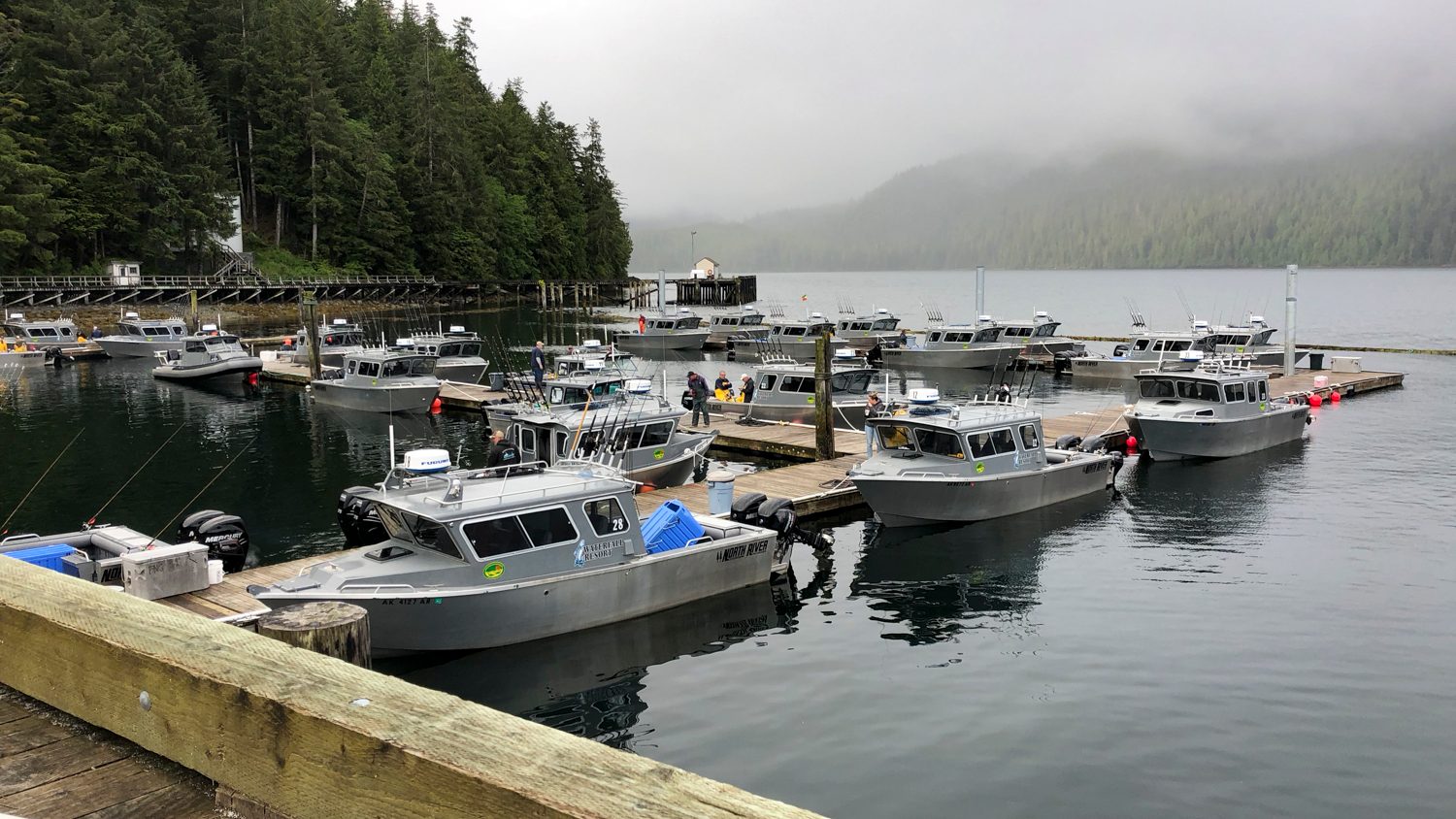 salmon fishing in alaska waterfall resort buildings 5