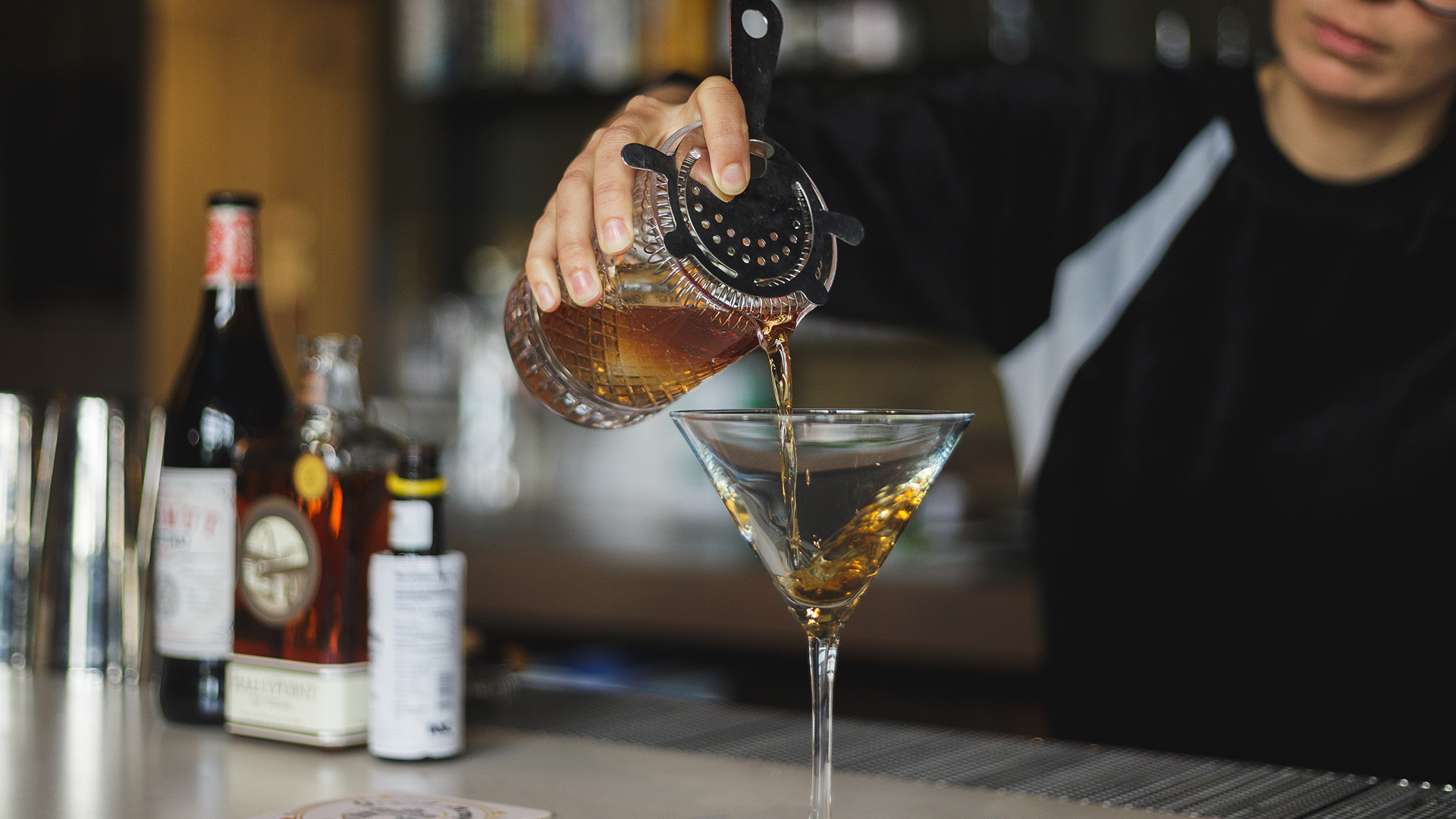 Bartender making a drink