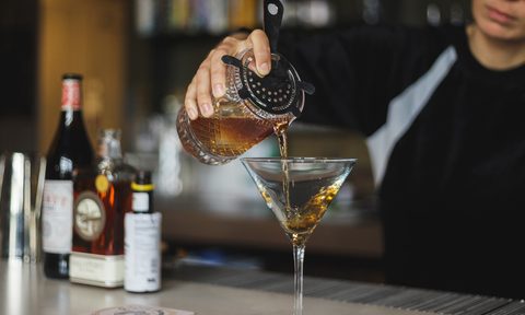 Bartender making a drink