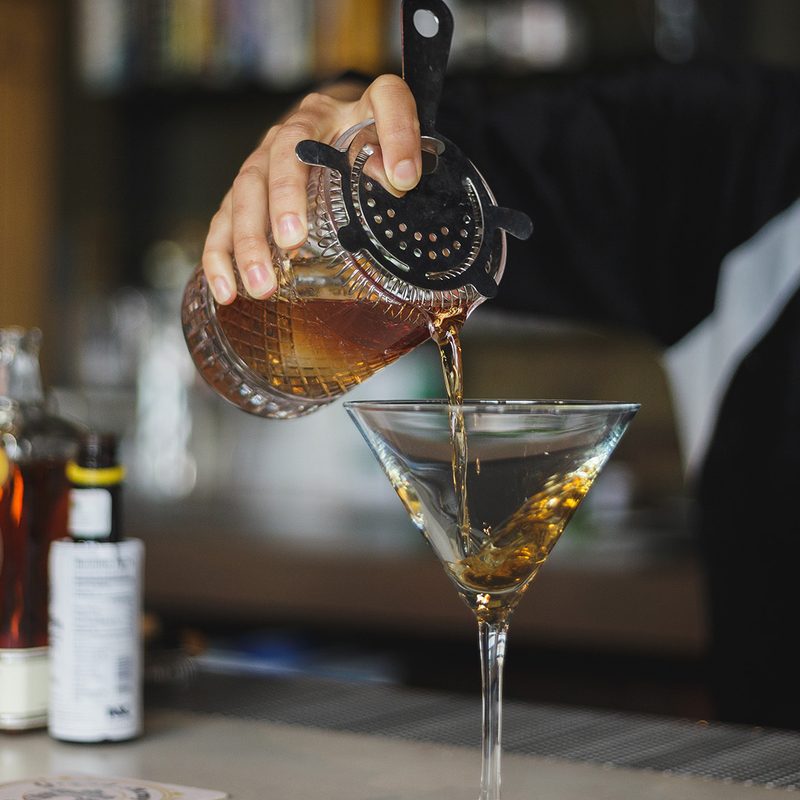Bartender making a drink