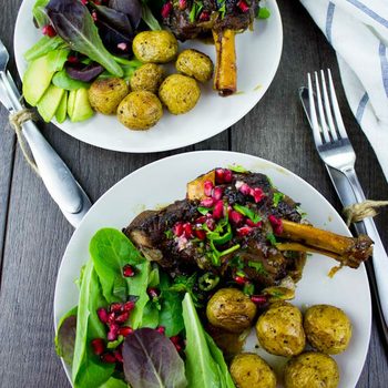 Pomegranate Roasted Lamb Shanks