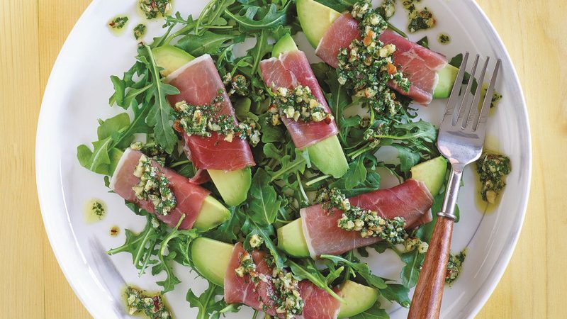 Prosciutto and Avocado with Hazelnut Vinaigrette