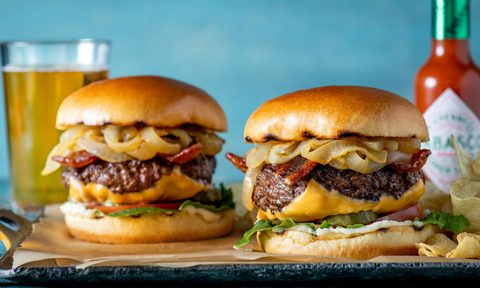 Upside Down Tabasco Butter Cheeseburger