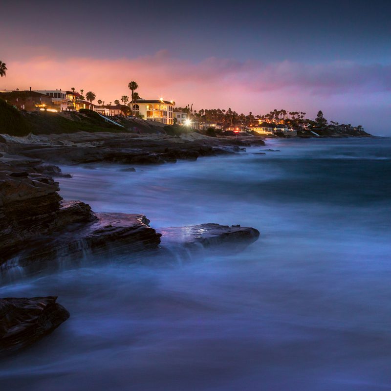 Sunset at San Diego's Windansea Beach in La Jolla.