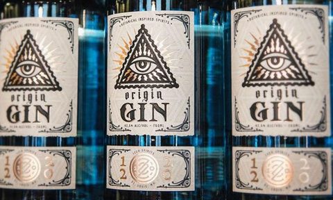 1220 spirits origin gin bottles