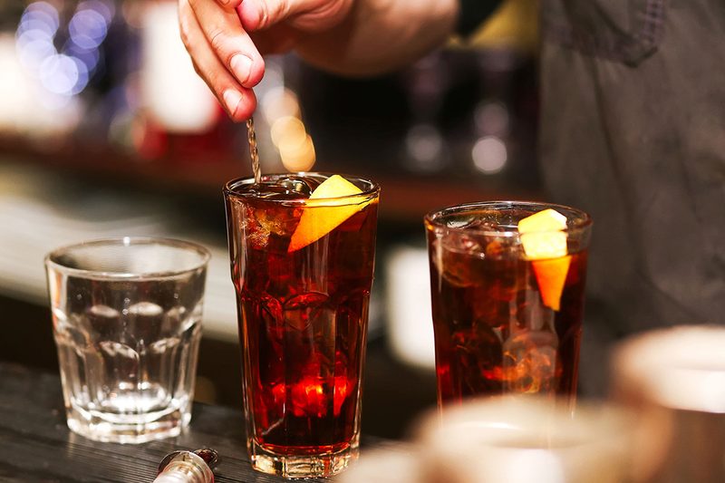 stirring cocktail bar