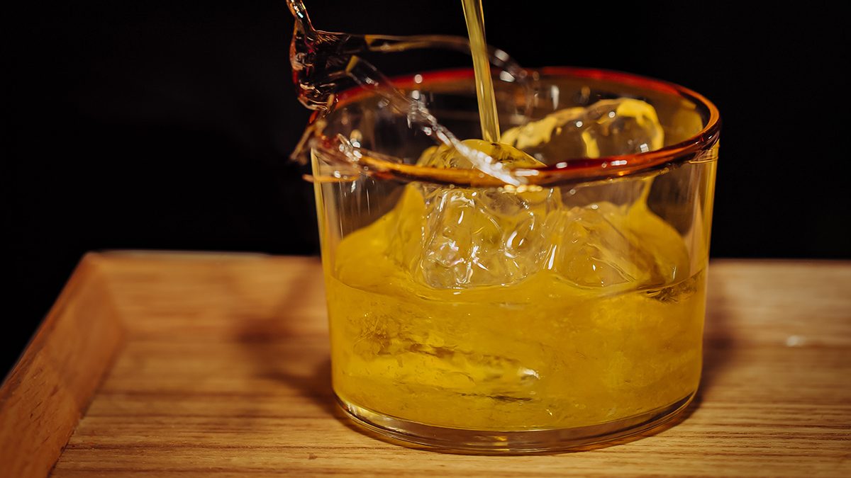 strega liqueur cocktail pour