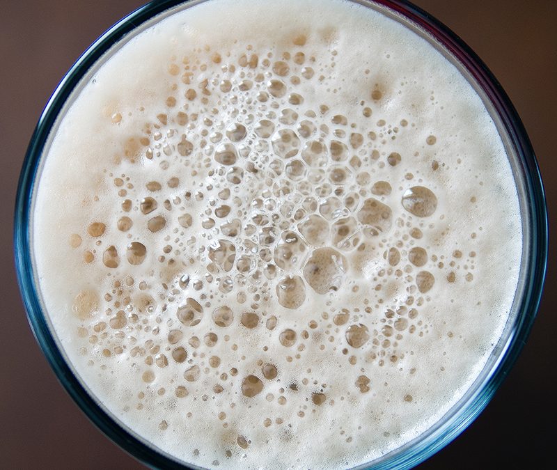 Top of beer head foam
