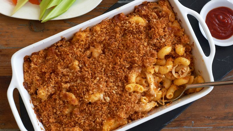 buffalo chicken mac n cheese casserole
