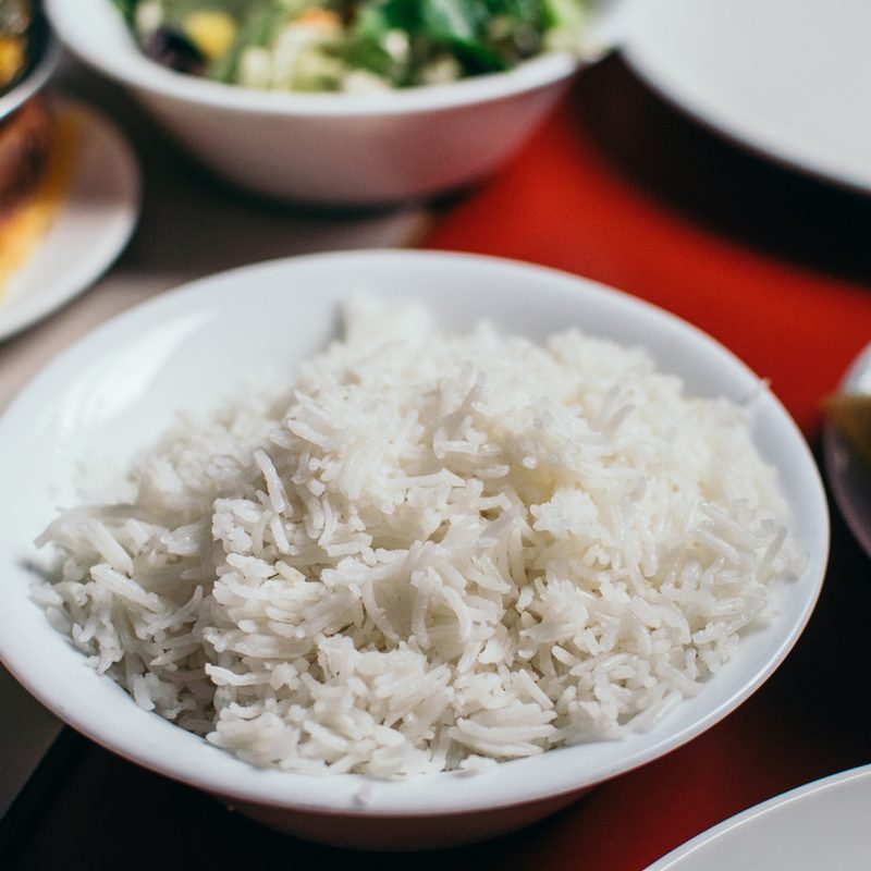 Cooked white rice