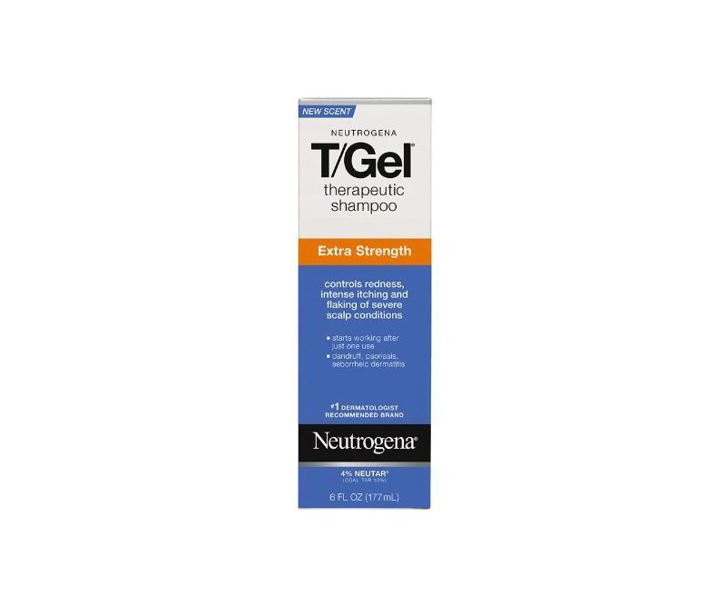 Neutrogena T/Gel Therapeutic Shampoo Extra Strength that controls redness, intense itching, and flaking of severe scalp conditions.