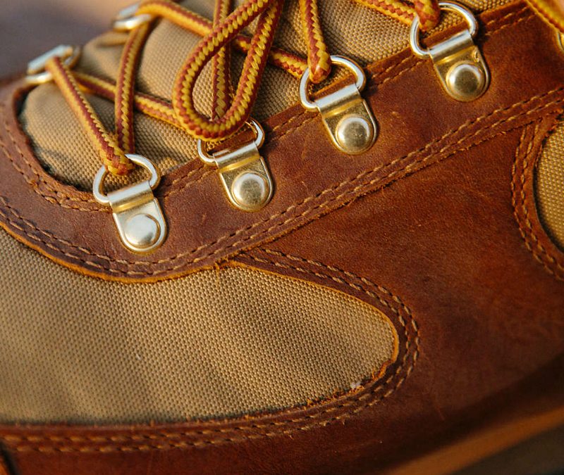 Close-up of a fabric boot