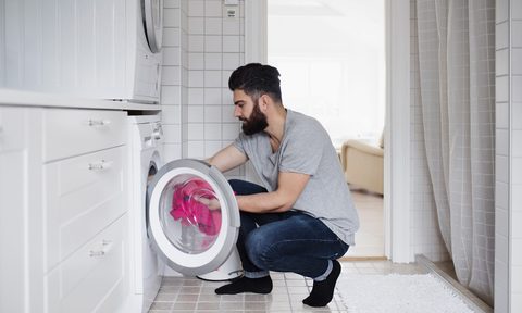 Man doing laundry