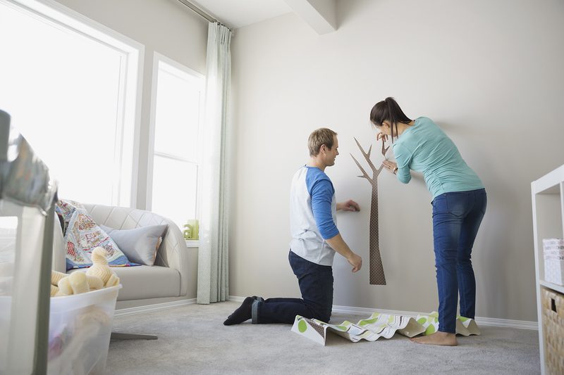 setting up baby room