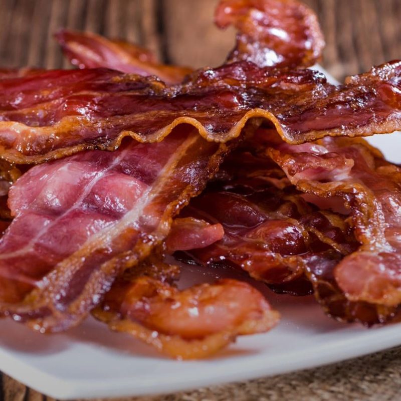 A delicious plate of bacon.