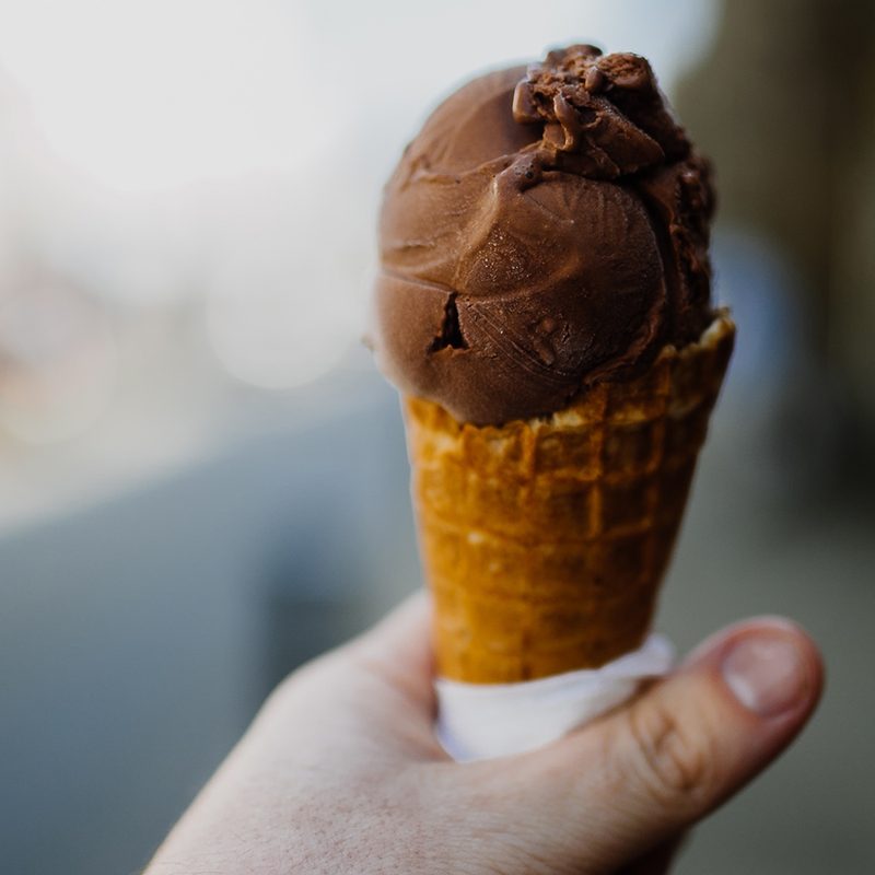 chocolate ice cream cone