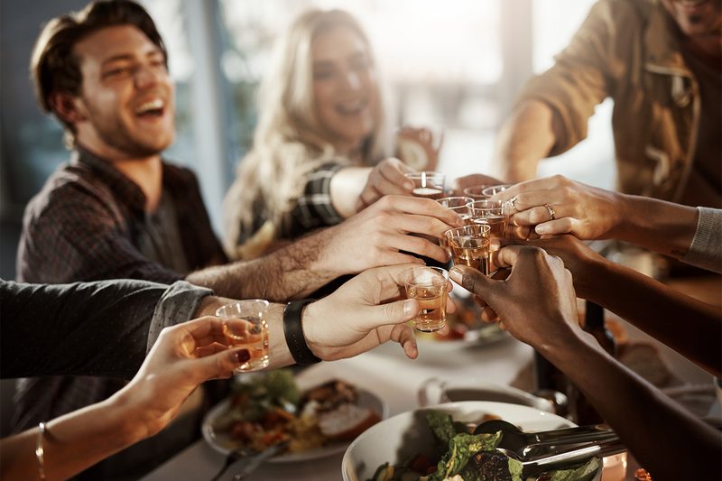 shots during thanksgiving dinner