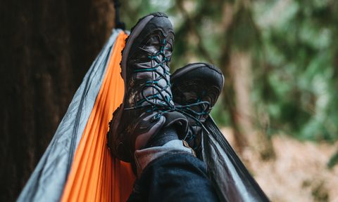 hiking boots camping hammock
