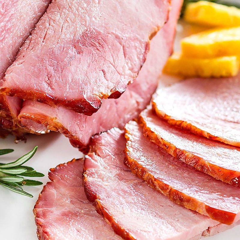 Honey glazed pineapple ham.