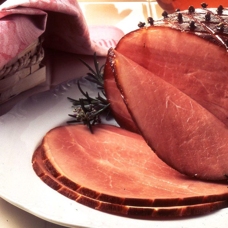 Honey-Whiskey-Clove Glazed Ham.