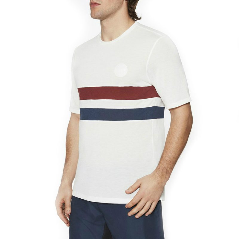 iffley road performance apparel feature track white cambrian striped drirelease t shirt