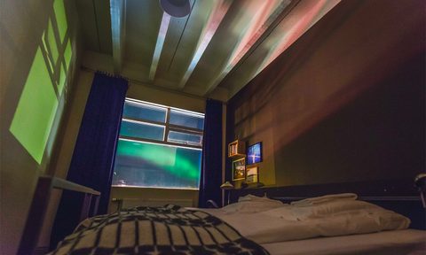 iceland kex hostel opening portland bedroom view night