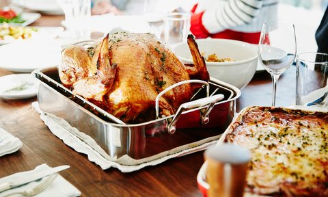Thanksgiving turkey served