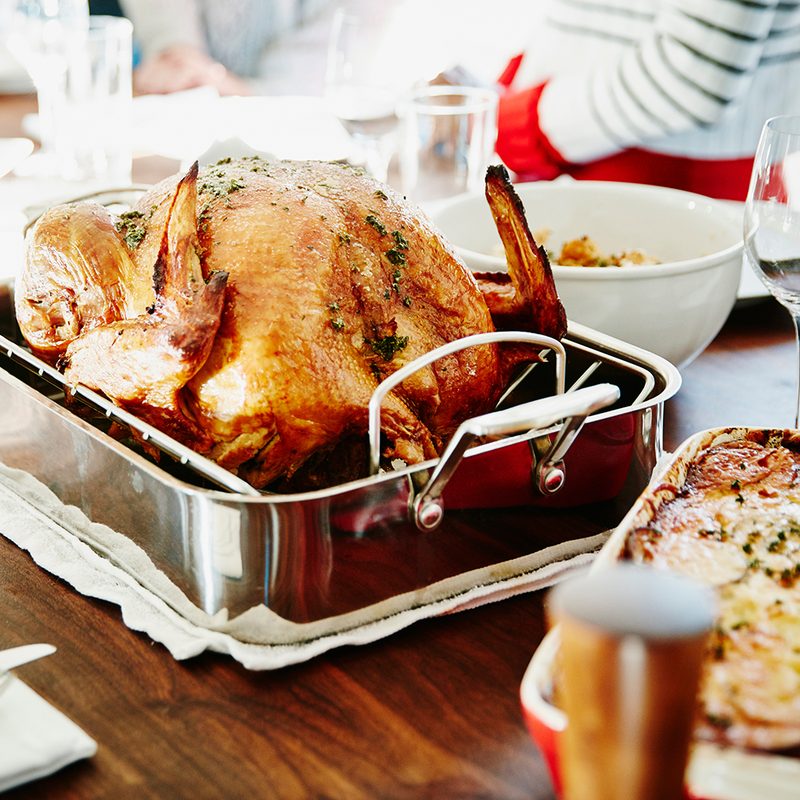 Thanksgiving turkey served