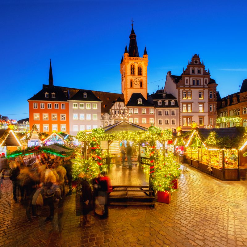 Christmas time in the Trier Main Square and Christmas Market in Germany