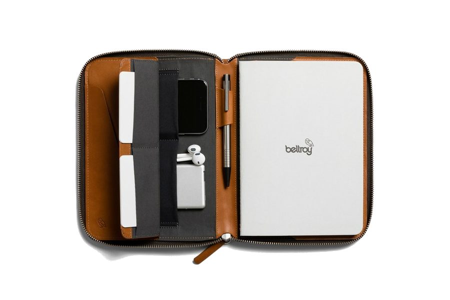 best tech accessory travel organizers bellroy work folio interior brown