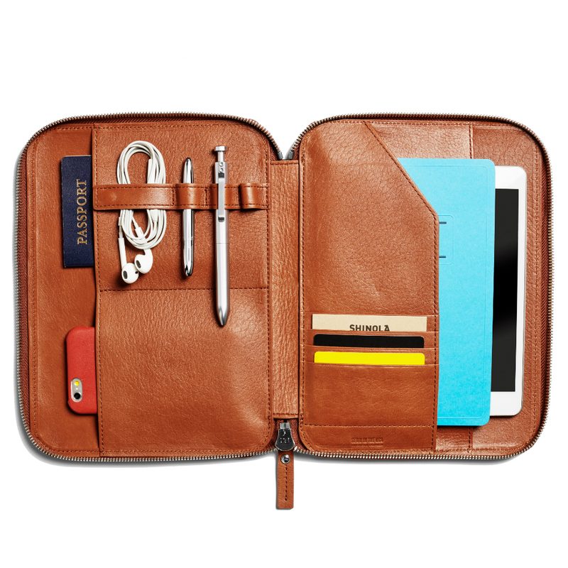 best tech accessory travel organizers shinola brief interior